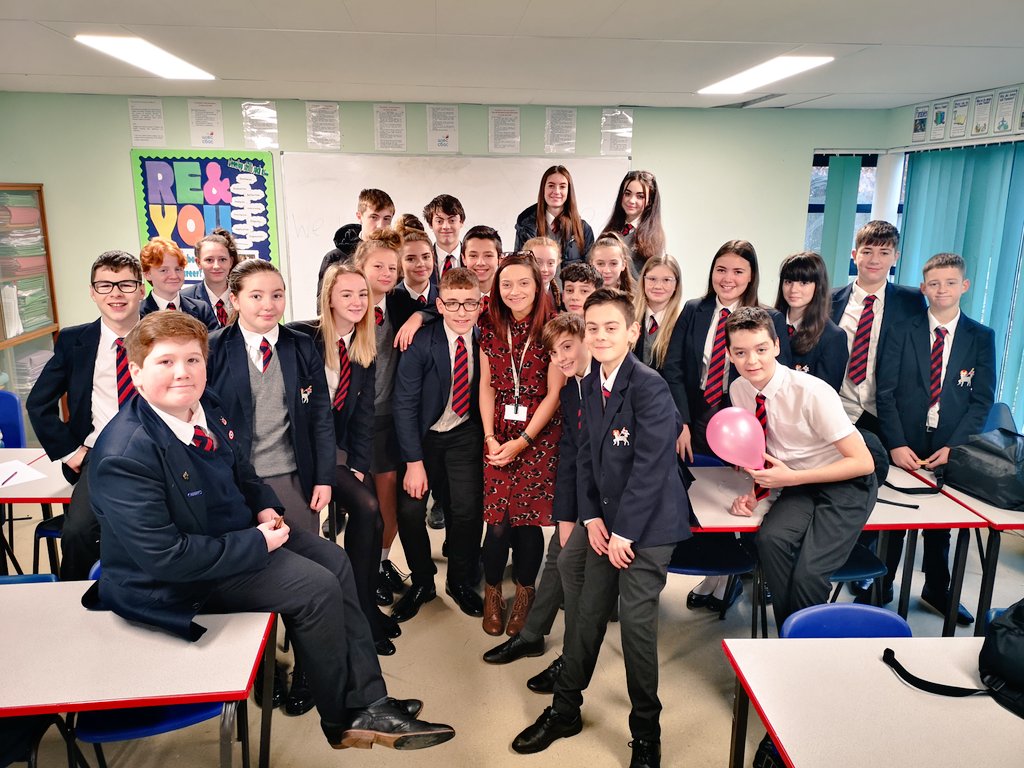 MissRobertsSJB's tweet photo. Today we said a big farewell to Miss Rowlands who has been an amazing form teacher to 9S for the last few years. We wish her the very best of luck in her new role and she will be very missed at St Johns! Thanks for all you have done for the form class! ❤️ https://t.co/i0y9n603FX