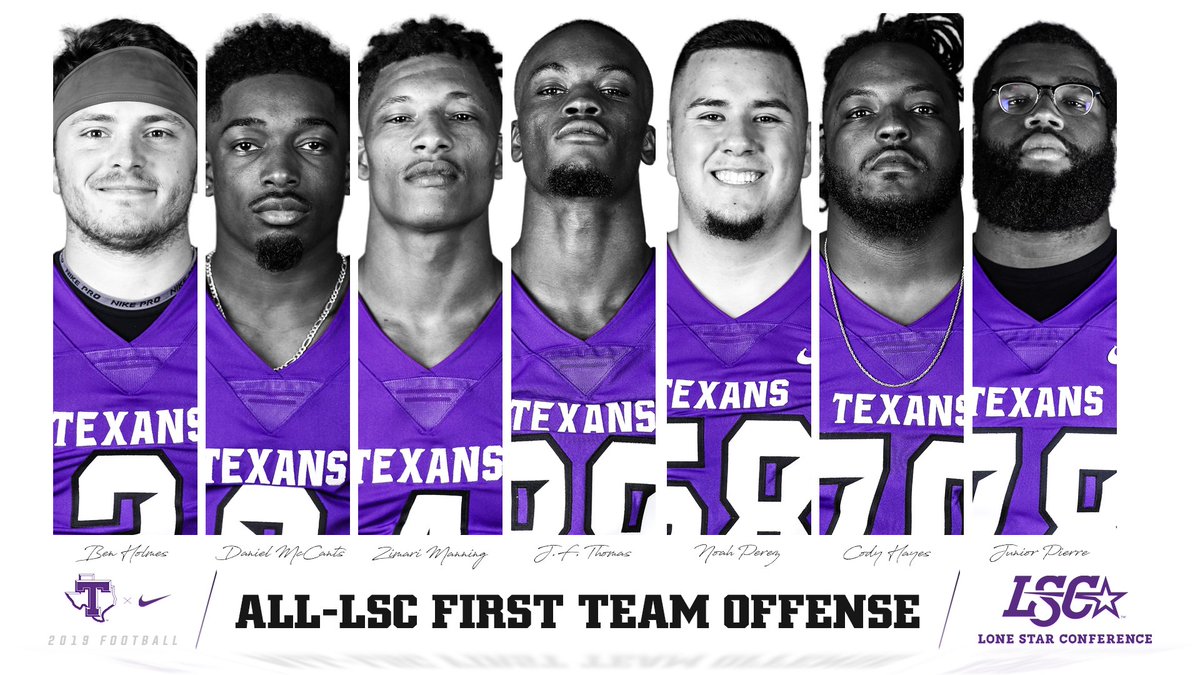 TarletonSports's tweet photo. All-Conference Thread for @TarletonFB:

😈 First Team All-LSC Offense 🏆 https://t.co/I5ENe7Pibw