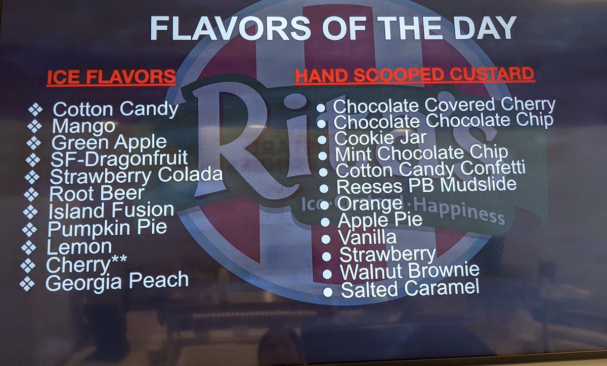 RitasofMadison's tweet photo. We’ve got a great flavor line-up to kick off the weekend! What others would you like to see?? 🤗🍦#friyay https://t.co/DQCxOkpeiv