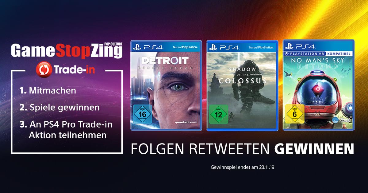 PlayStationDE's tweet photo. Wir rüsten euch für die @gamestopzingde PS4 Pro Trade in Aktion aus: https://t.co/Q1wJ9DaKak 
Gewinnt bis 24.11. täglich 3 #PS4 Games und tauscht sie mit eurer gebrauchten PS4 und einem DS4 für 79.99 € gegen eine brandneue #PS4Pro ein.
TNB: https://t.co/h5NPfQLWlA https://t.co/4VAmovHRAM