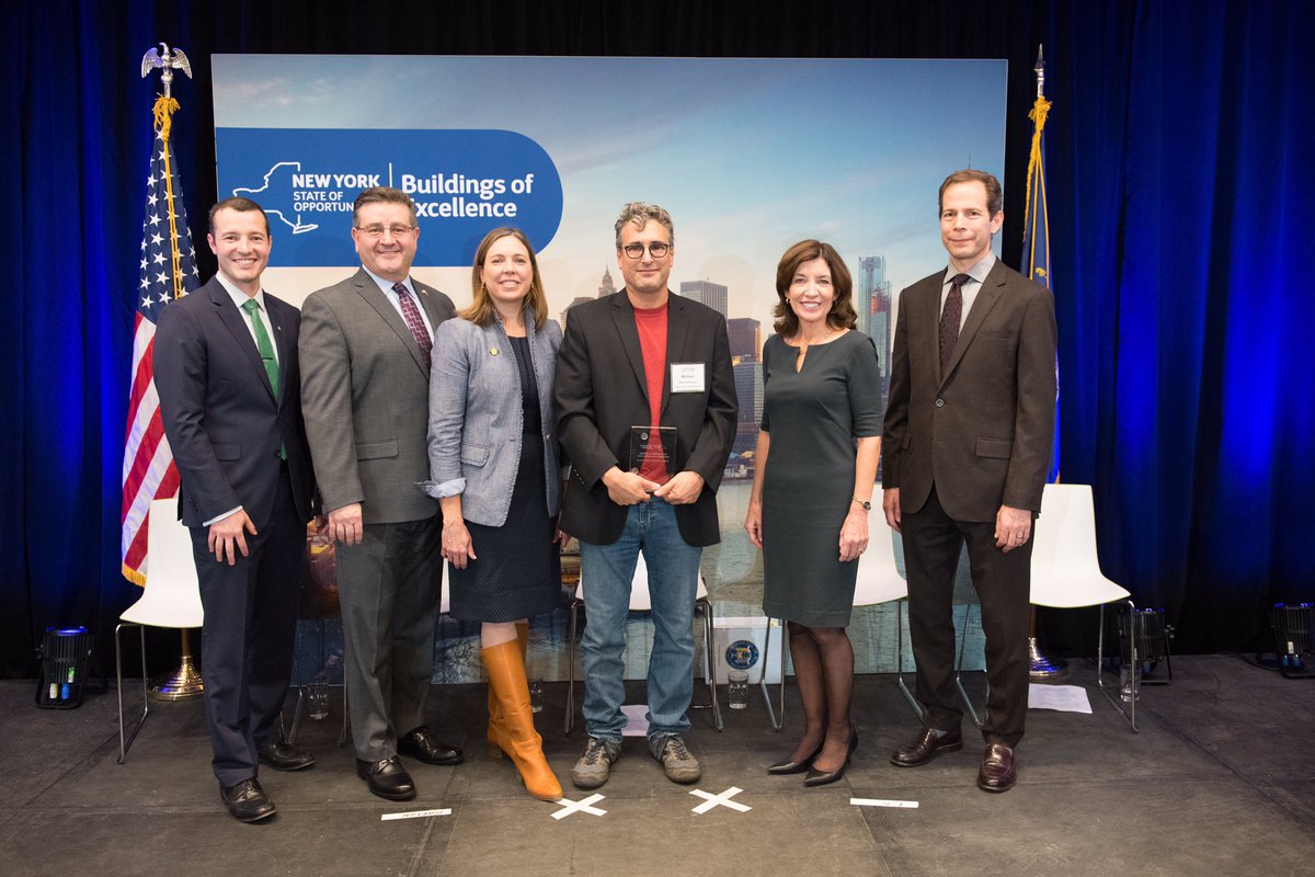 Congrats to Michael Robinson - in red shirt in photo - wins NYSERDA’s Buildings of Excellence award for his passive house design of 197 N Miller St in Newburgh. instagram.com/p/B5GamioAPOr/…