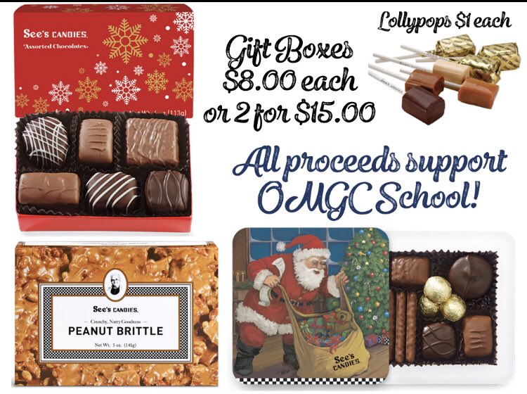 OMGC School (@omgcschool) on Twitter photo Time to spread some Christmas cheer! Available now until they’re gone! <a href="/seescandies/">See's Candies</a> #omgcschool #fundraising Time to spread some Christmas cheer! Available now until they’re gone! <a href="/seescandies/">See's Candies</a> #omgcschool #fundraising