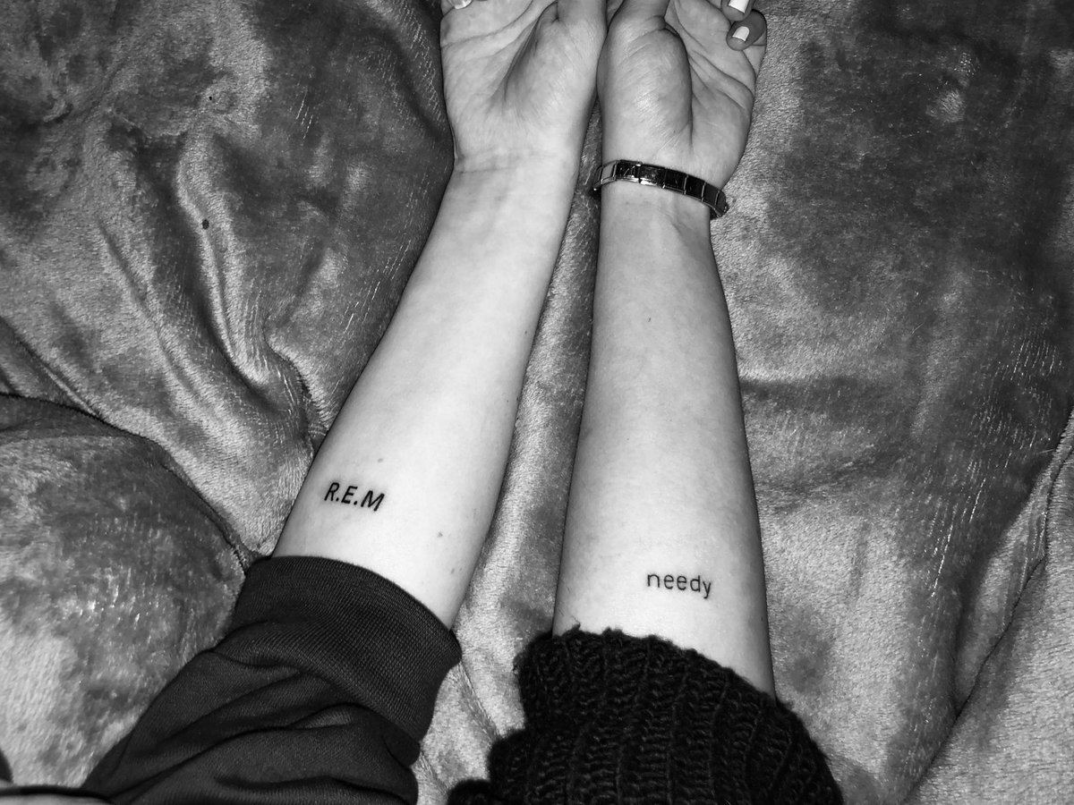 caughtupinari's tweet photo. hi @ArianaGrande, my best friend @ariherbibble &amp; i got our tattoos together today. it will always reminds us of tour &amp; how we met each other. the songs that means sm to us. thank u 🤍 https://t.co/CtT5w21Tv8