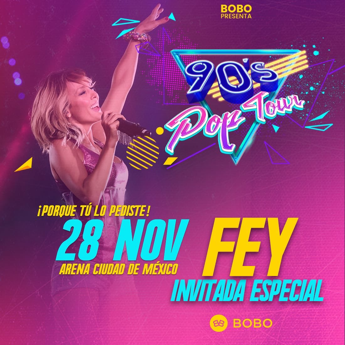 90sPopTour's tweet photo. ¿Te lo vas a perder? @officialfey estará como invitada especial este 28 de noviembre en la @ArenaCdMexico 🎉 ¡Será una fiesta a lo grande! #LaÚltimaYNosVamos #90sPopTourCDMX 

🎫 Corre por tus boletos en https://t.co/OsRQIlM41m https://t.co/vVOkQMN8R4