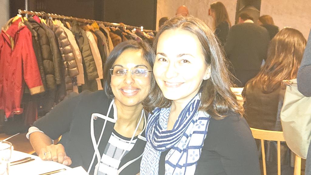 DebiBhattachar's tweet photo. A day of thought provoking #adherence research #espacomp enjoying a meal with @a__dima at the gala dinner https://t.co/6XOLfwIKgZ