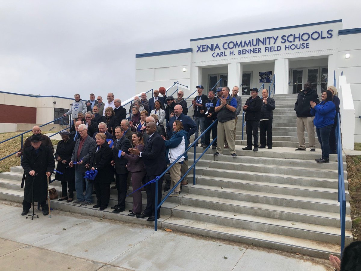 bbarchitectsOH's tweet photo. Congratulations to @XeniaSchools  on their reopening of the historic Benner Field House. The field house, which survived the 1974 tornado, will continue its legacy as a home for high school wrestling, volleyball, youth sports, and other community events. https://t.co/e0lTtZI2C0