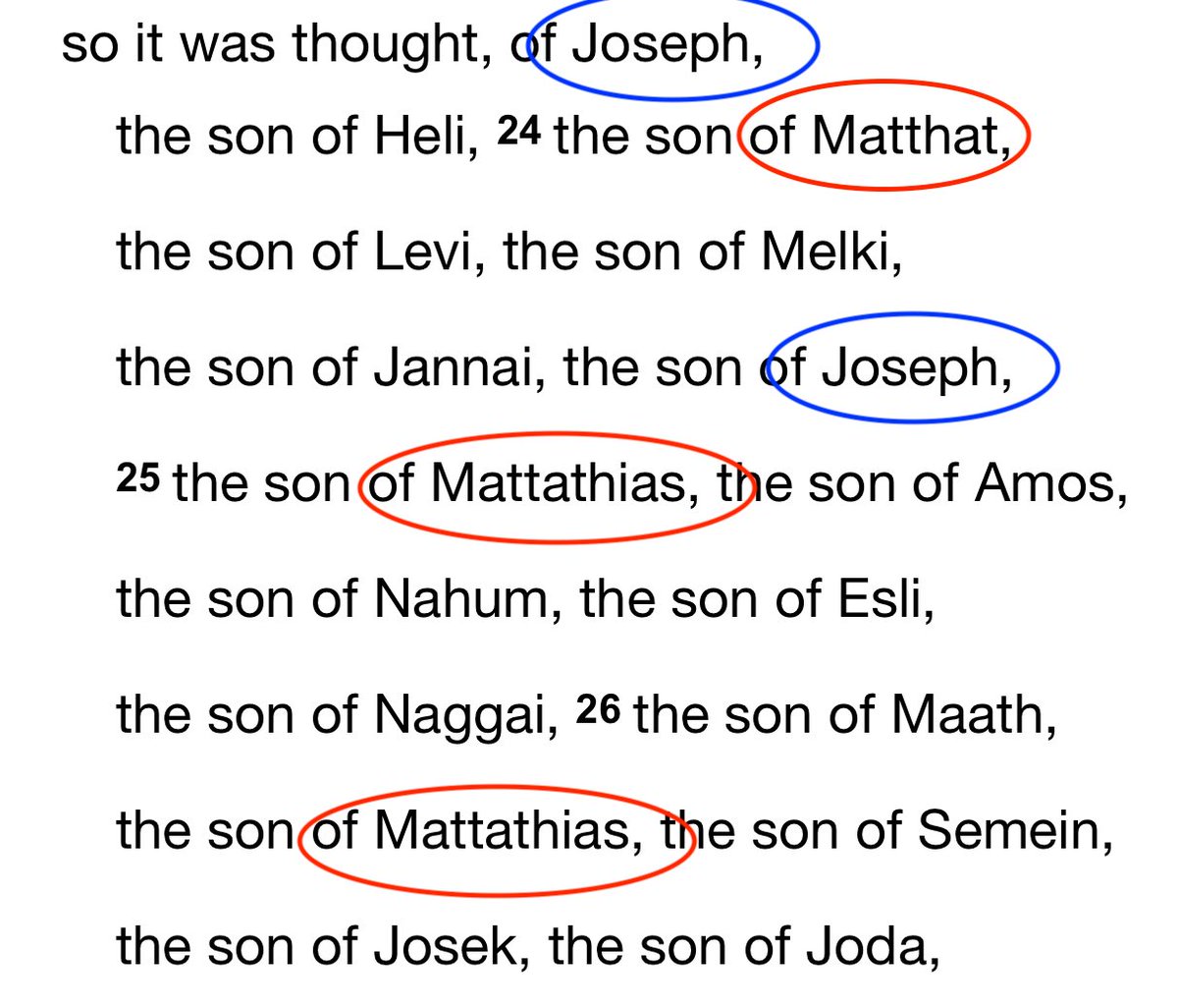 Third, Williams observes a kind of periodicity/rhythm in the recurrence of particular names in Jesus’ genealogy.Similar/connected names recur, Williams notes, either patronymically/papponymically or separated by five/six generations.