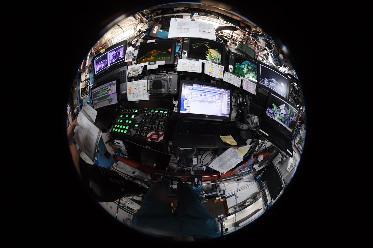Astro_Jessica's tweet image. Our workspace for the day...flying @csa_asc’s #Canadarm2 to support the 2nd spacewalk repairing the Alpha Magnetic Spectrometer (AMS) on @Space_Station. Many camera views required to carefully maneuver @astro_luca around the worksite. Read more about AMS in my Instagram story!