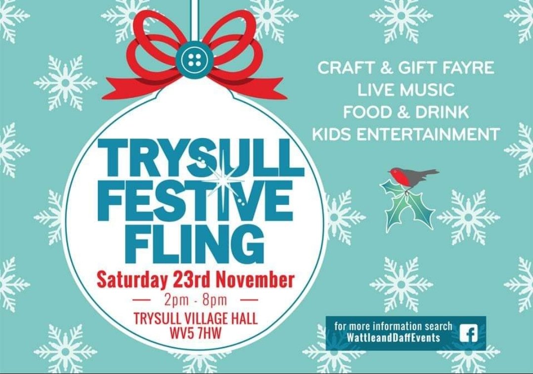 Come and see us at the Trysull festive fling tomorrow 

We only have 4 markets left 

Sat 23rd Nov 
Trysull Festive Fling

Sun 1st Dec
Bridgenorth handmade market 

Sat 7th Dec 
Halfpenny green (vineyard)

Sun 8th Dec 
Bridgenorth Xmas market