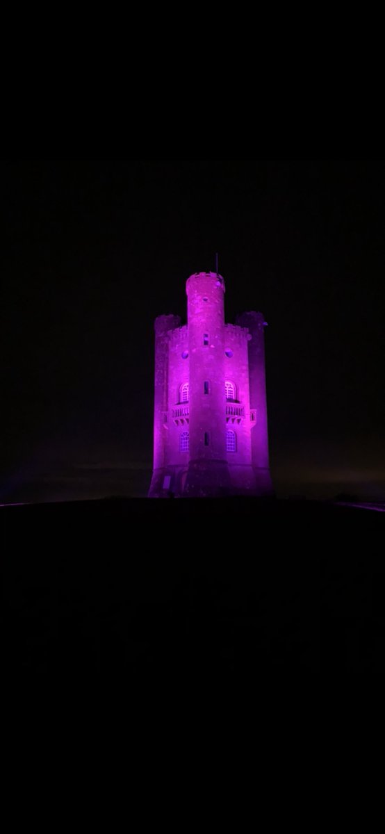 Broadway Tower tonight in memory of Chris Stock and to spread awareness of Pancreatic Cancer. #beautiful #cotwolds