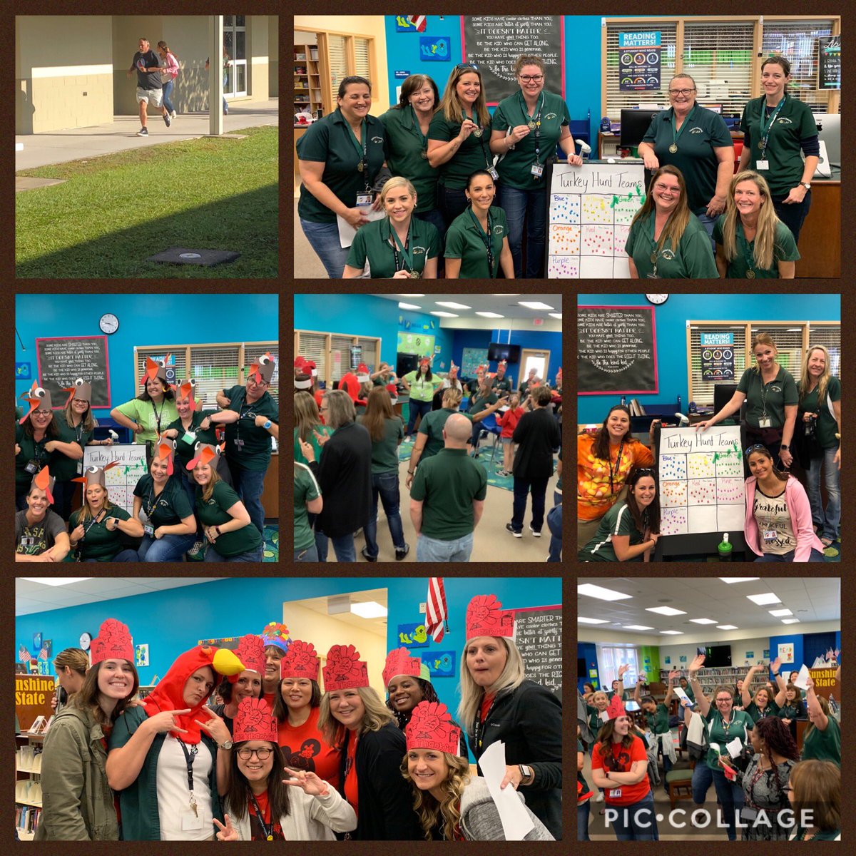 This morning’s Turkey Hunt was a success!! Who knew otters were so competitive. 🤣The winner team is wearing their turkey medals with pride. Happy Thanksgiving from all of us at the Otter Pond. ⁦<a href="/Oakstead_Otter/">Tammy Kimpland-</a>⁩ ⁦@POEKPOE⁩