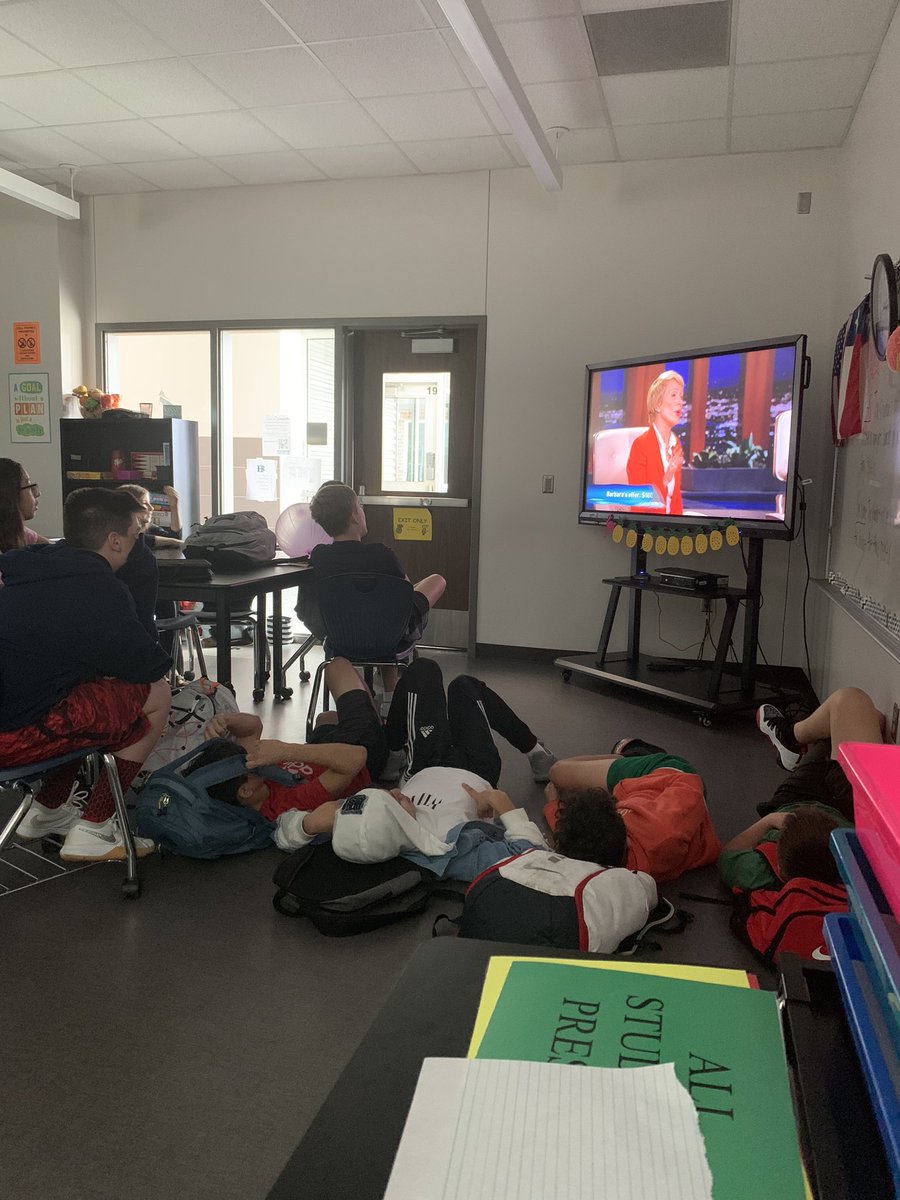 bekahmarder's tweet photo. Watching Shark Tank today in PHS to relax before Thanksgiving Break. When students return, they will be creating and presenting their own products &amp; brands to the class. Can’t wait for our OWN classroom Shark Tank experience @HofiusKISD!! #HawksgivingPL 🦈🎉 #entreprenurship https://t.co/WyAHkOT4mq