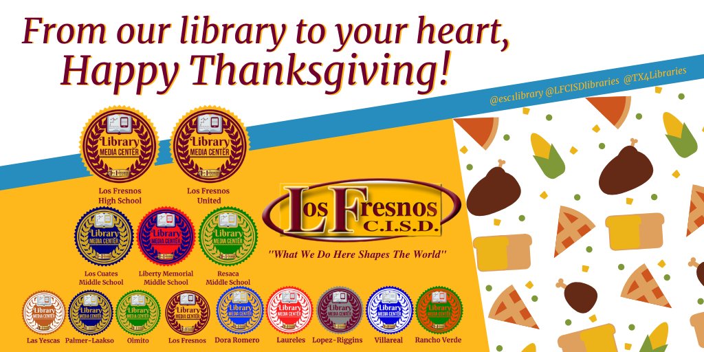 MrsRuizReads's tweet photo. Happy Thanksgiving!🦃 @OES_Ocelots @LFCISDlibraries @esc1library https://t.co/ipO5JnNNsR