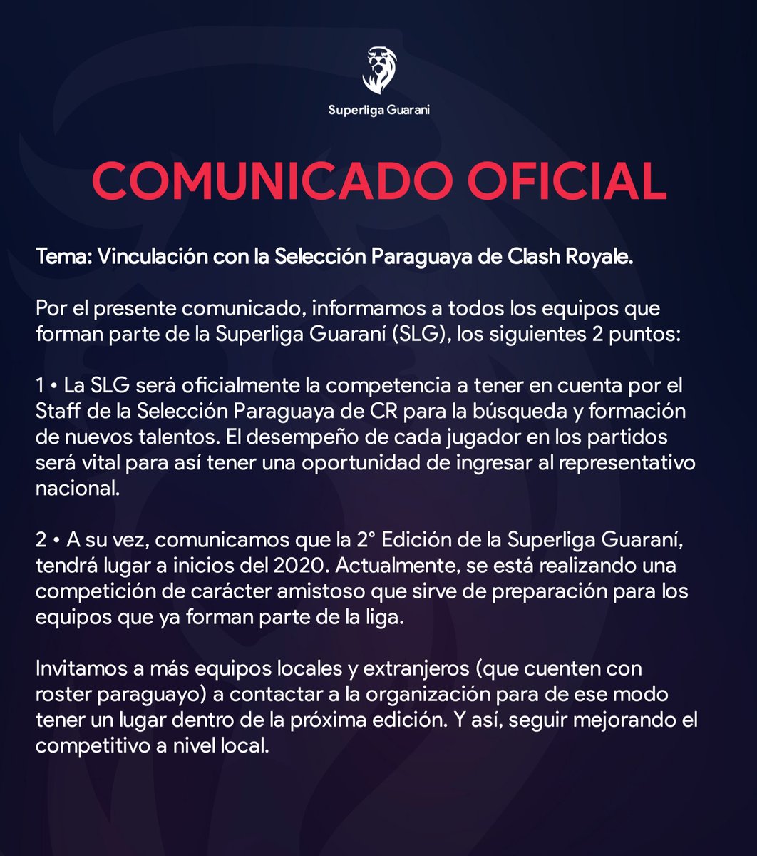 📃 | COMUNICADO OFICIAL.