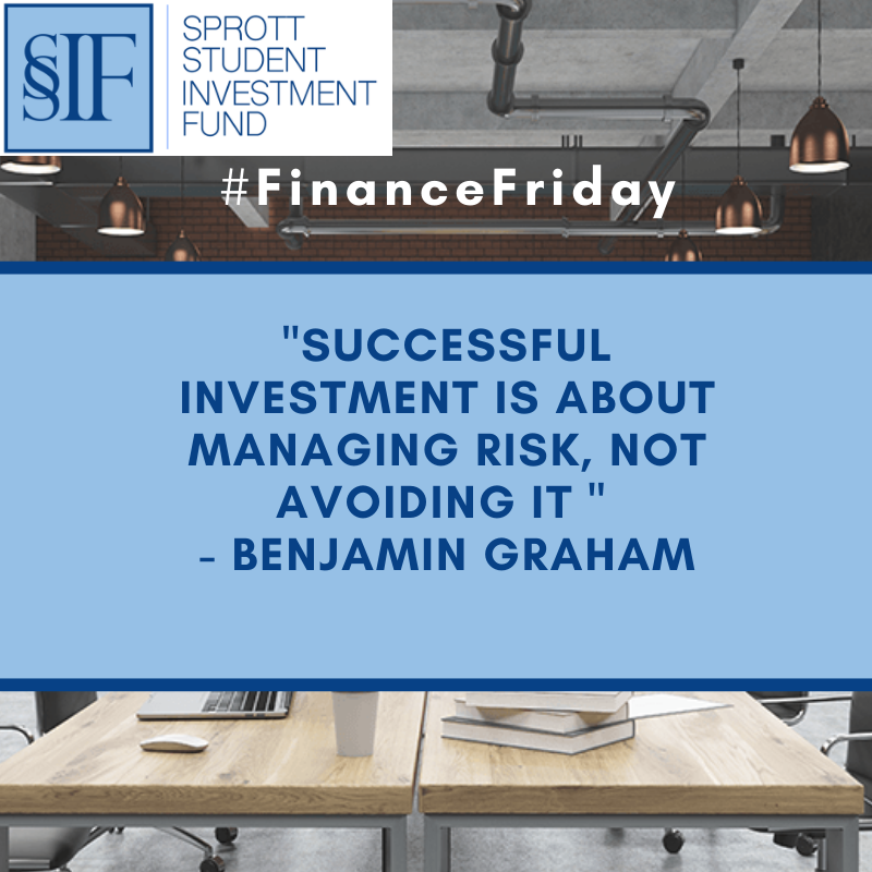 sprottfund's tweet photo. "Successful  investment is about managing risk, not avoiding it" - Benjamin Graham #Sprott #CarletonUniversity #SprottFund #FinanceFriday https://t.co/c6jA8MMLuh