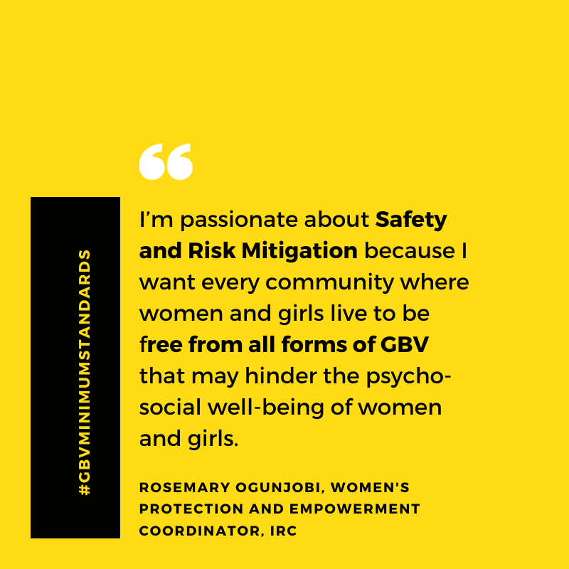 GBVResponders's tweet photo. #16DaysIsNotEnough to #endGBV, but with the NEW #GBVMinimumStandards, we have a chance!
@OgunjobiTola is passionate about Standard 9 - Safety and Risk Mitigation.
Learn about all the Standards here: https://t.co/PgNEzLLFGl #16days https://t.co/WeUrJ3YJFE