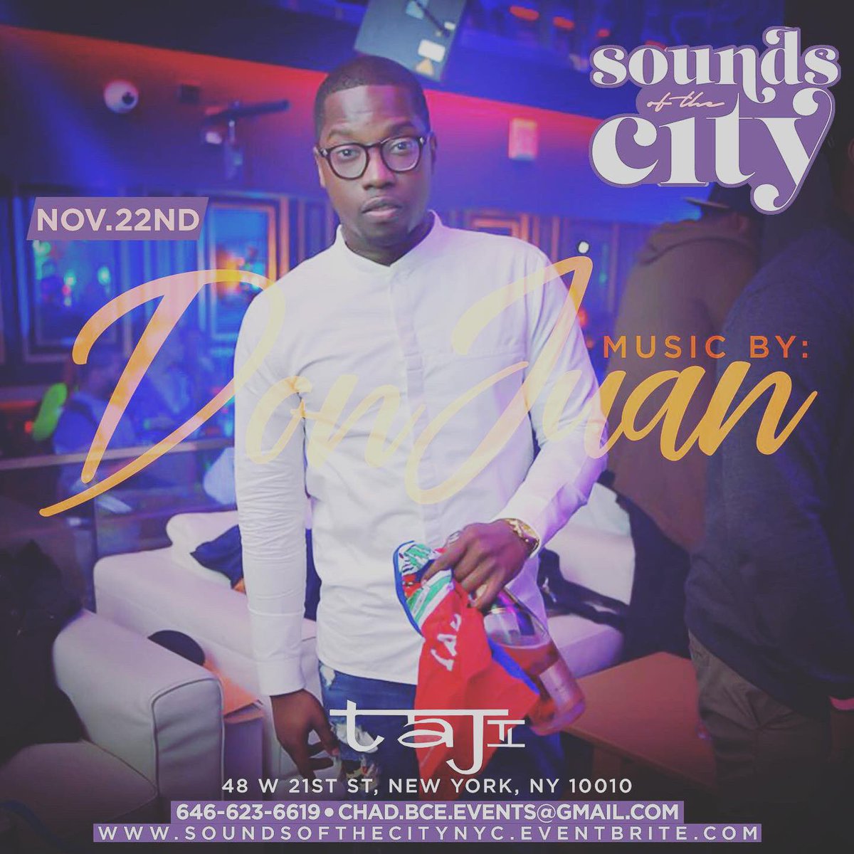 VacNation's tweet photo. @djdonjuan8 PERFORMING LIVE TONIGHT INSIDE OF @tajlounge #OpenBar &amp; #FREE Admission Till Midnight‼️ Say #DjDonJuan Guestlist At The Door 🗽🗽🗽 https://t.co/vmFvOb6zuM