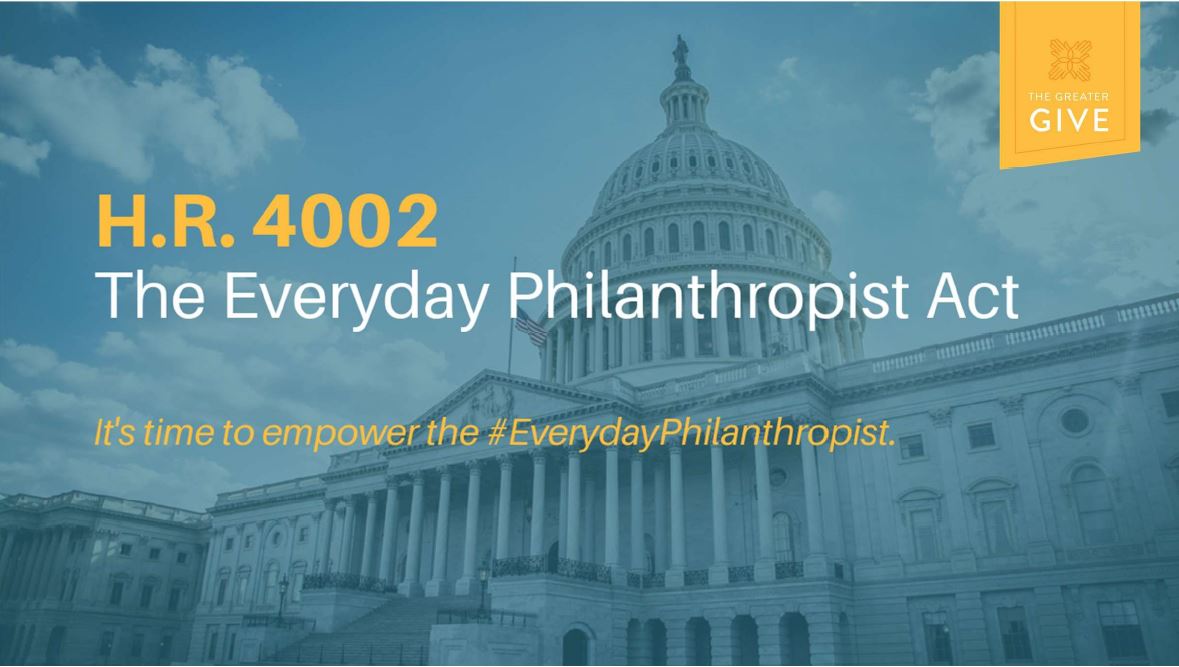 TheGreaterGive's tweet photo. We appreciate your support of the Everyday Philanthropist Act (HR 4002), @CongressmanJVD! #givegreater #everydayphilanthropist https://t.co/v6XU9QjDre