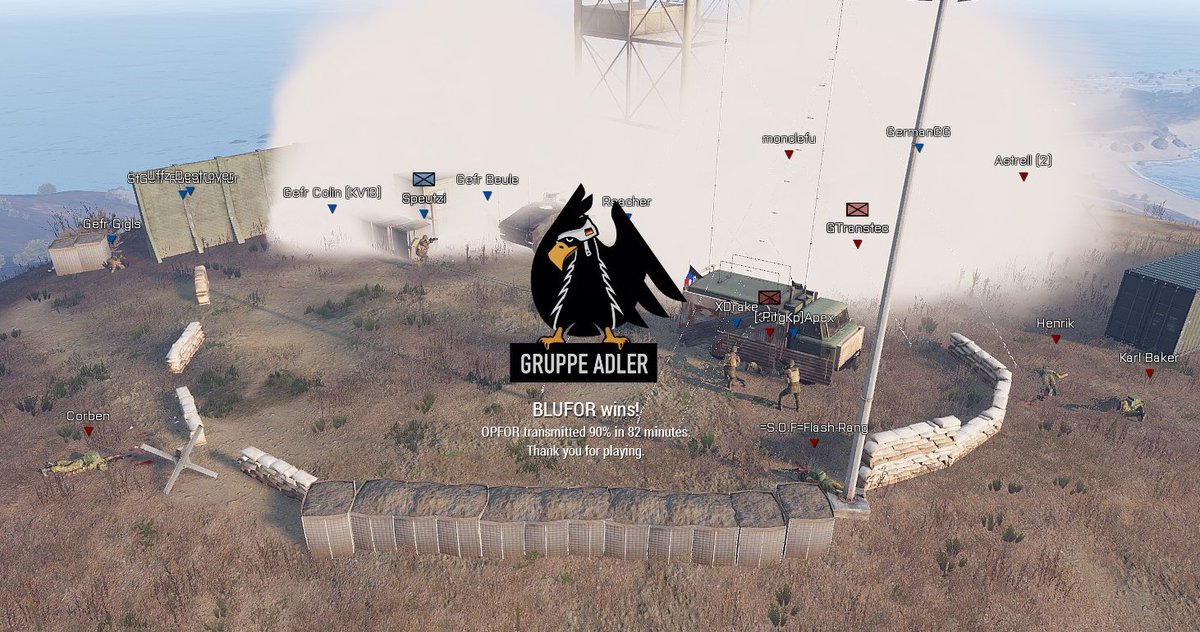 TTT_Arma's tweet photo. first round aced by blufor! round 2 following soon. watch at https://t.co/3TEBcXd8uE @Nato_Taskforce @Arma3official @Nillers_ @GruppeWOfficial @Gruppe_Adler @rpgteamx1 @FlashRangerArma #breakingcontact -LR https://t.co/iupNamI3k8