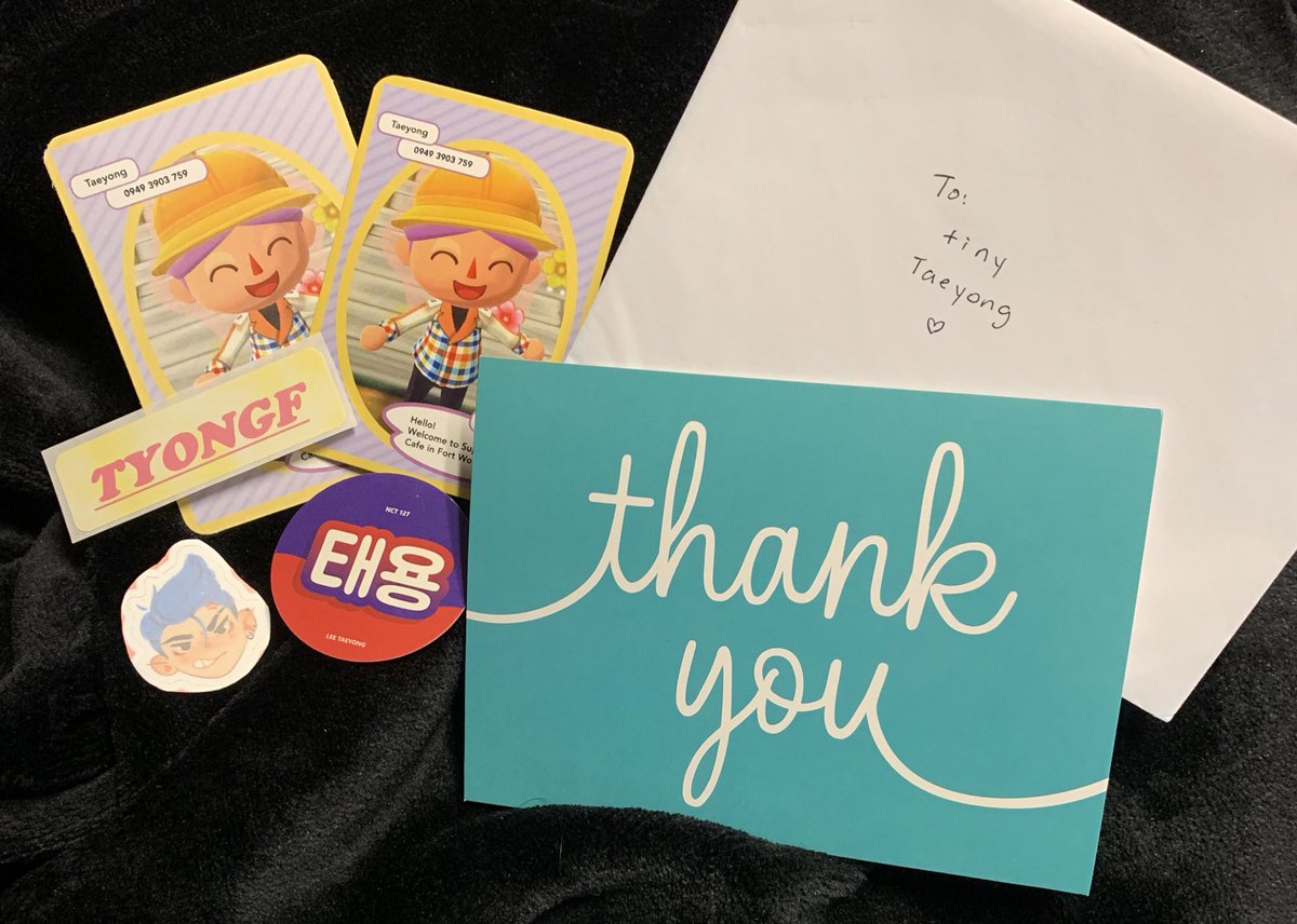 yongiecrossing's tweet photo. the best package to receive 🥺 thank you once again @txsuperm for putting together these adorable freebies~ admin and little yongie will cherish them dearly ☺️💗 https://t.co/UC1pUrYDdk