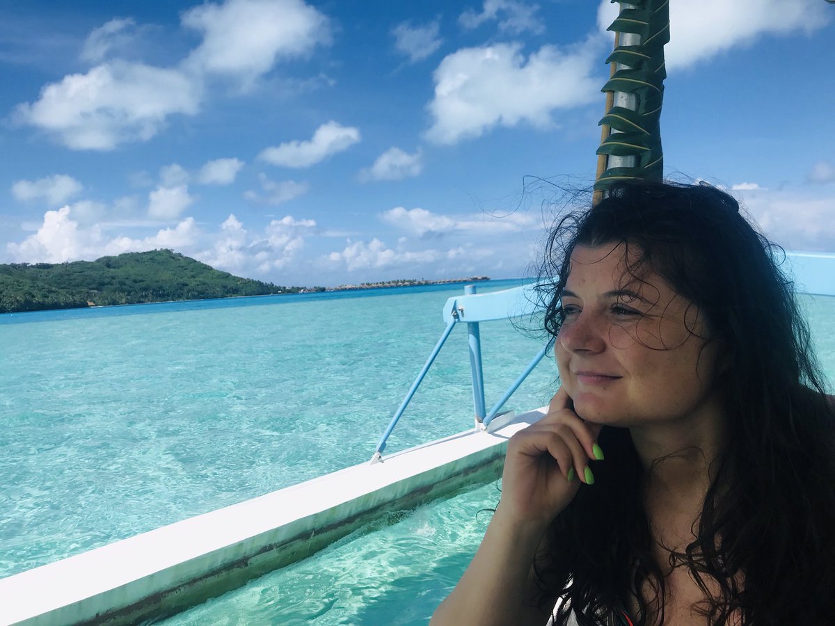 enjworld's tweet photo. My favorite time was Bora Bora! What an amazing time, snorkeling and swimming with manta rays! And the water is nothing I ever seen! #Jchat #borabora https://t.co/dbdVaGIp8m