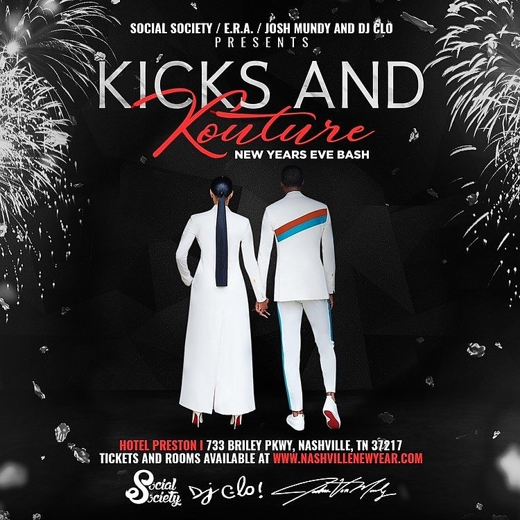 Socialites!
Put on your favorite sneakers with your best cocktail dress or suit for this one of a kind NYE event! The Kicks and Kouture is the Ultimate New Year’s Eve Party,  live music, 3 party rooms, multiple DJ's spinning, hip hop, old school, house, reggae at Hotel Preston.