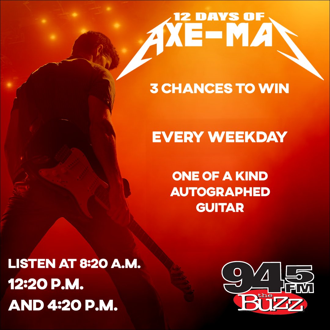945thebuzz's tweet photo. 3 Chances to win every weekday, be caller 10 and spin our Axe-mas wheel. Listen here: https://t.co/BzXGL28wwl #axemas 
@rodryanshow @ADsXe @TheresaRockFace https://t.co/Pmdj0HofMd