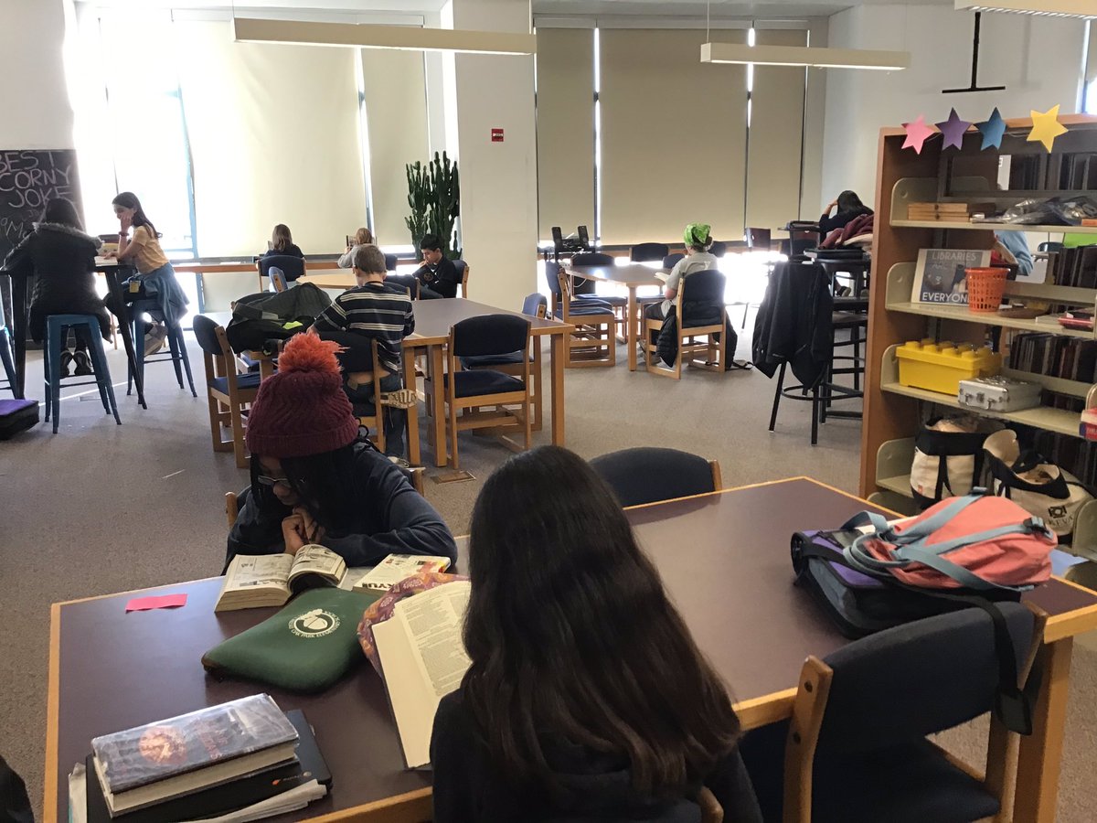You could hear a pin drop in here! Our end of trimester celebration read-in is just the thing. #oakpark97 #libraries97