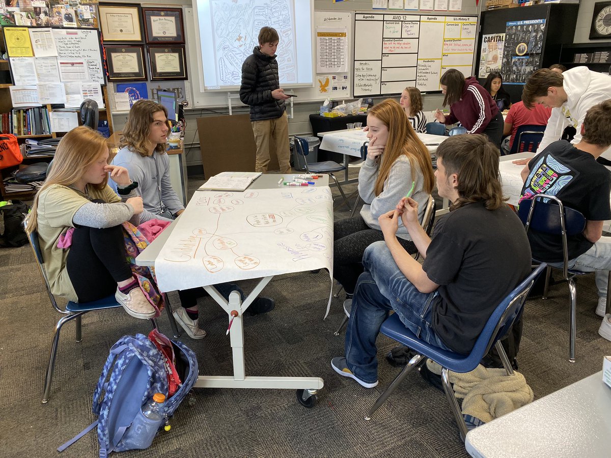 .<a href="/CapitalBSD/">Capital High School</a> US History 11 Ss spent the day before break creating concept maps #LikeAnEagle.  Each map was centered a theme students felt showcased their learning for the year to this point. They then aligned content and made connections between units that related to their themes