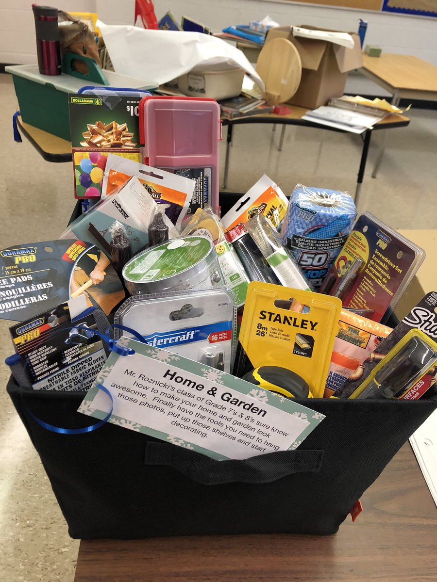 LavalleyTeaches's tweet photo. Check out this HOME &amp; GARDEN basket about to be wrapped up! Available to win at tomorrow’s Fall Into Winter Fair at Duffin’s Bay P.S. from 10-2. See you there! #ddsb #weareDDSB #duffinsbayps #scc #volunteers #community #fundraising https://t.co/GbM3MiyxUA