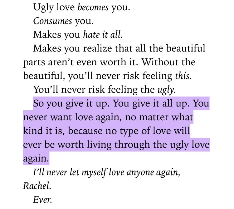 prfctlex's tweet photo. i finished rereading ugly love i’ve been crying for over 30 minutes. my nose is runny i am sad. https://t.co/zrCrsAyAgv