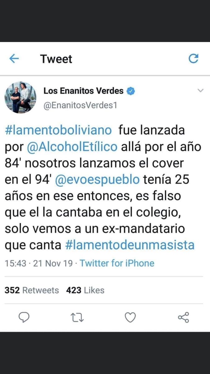 mgul_86's tweet photo. #EvoMorales #EvoMentiroso #EvoMiente #EvoMitomano #EvoNarcodictador #EvoAsesino #EvoNOesPUEBLO vean #EvoElMundoEstaContigo #EvoElMundoContigo #EvoNoEstaSolo #EvoPresidenteLegitimo hasta cuando   #AMLO ? @NTelevisa_com @AztecaNoticias @telefenoticias @marianogarcia1 #NadaPersonal https://t.co/QpylE2S8TE