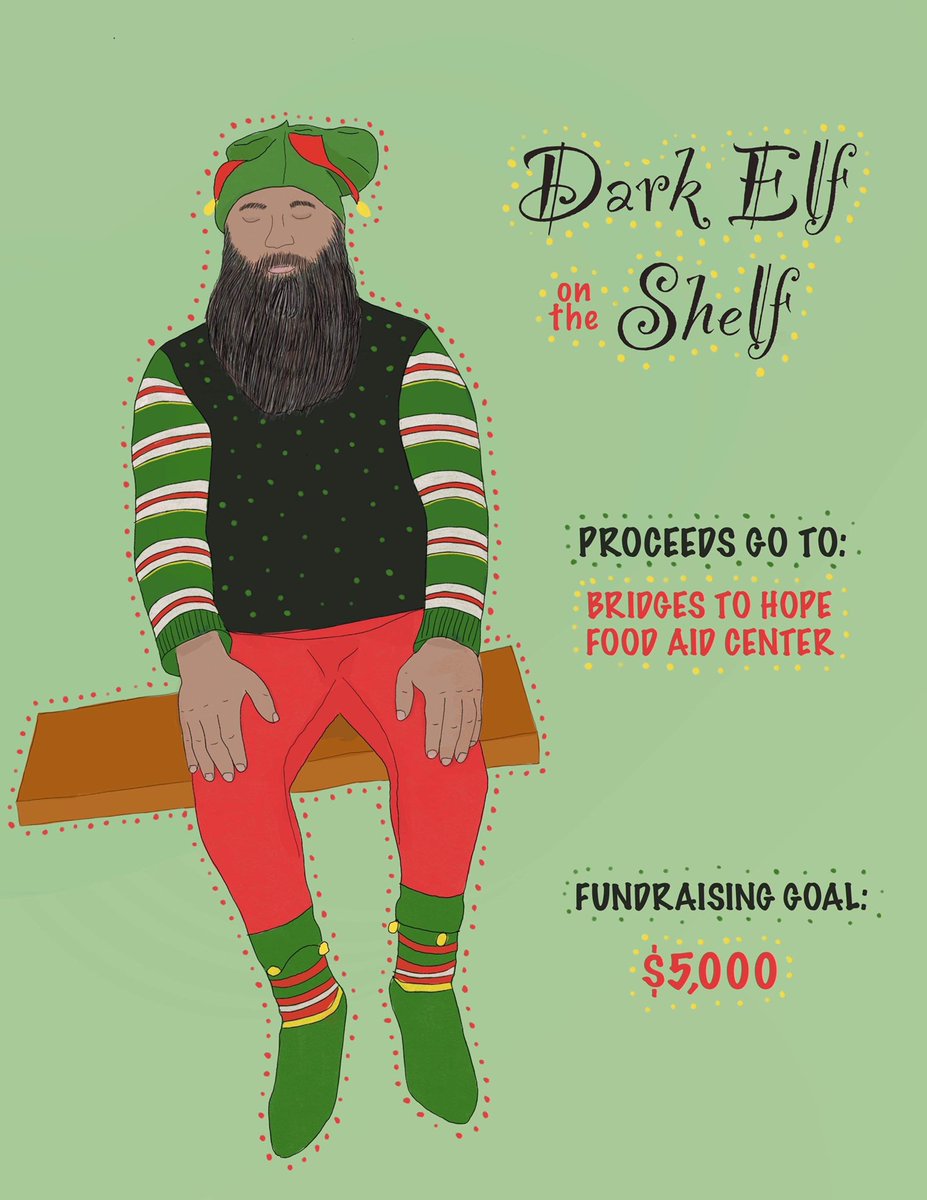 HasanHaiNL's tweet photo. The #DarkElfOnTheShelf is returning Dec 2-24th. Raising money for @bridgestohope , please donate and I’ll be happy to perch on a sturdy surface of your choosing ! DM for bookings! https://t.co/wiGXbq1ISZ