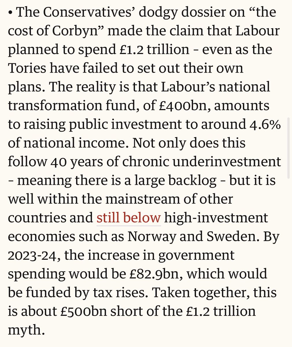 CLAIM: Labour plans to spend £1.2 trillionFACTS: Labour would raise public investment to 4.6% of national income. Total expenditure closer to £700b, which is £500b short of Tory figure.(3/6)