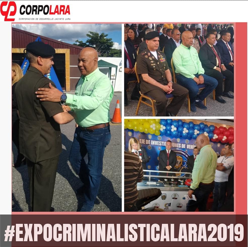 corpolara's tweet photo. El Representante del Consejo Político del PSUV Cnel. Luis Reyes Reyes @luisreyespsuv y Presidente de Corpolara, se hizo presente atendiendo a la invitación que le realizó el anfitrión del evento Comisario General Jorge Tua a la inauguración de la #ExpoCriminalisticaLara2019 https://t.co/0uSLpg9sXu