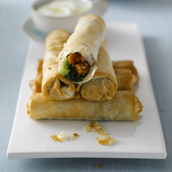 These Tenderstem Broccoli &amp; Sweet Potato Filo Rolls would go down a treat at a Christmas party. 
vegsoc.org…/tenderstem-broccoli-sweet-potato-…/