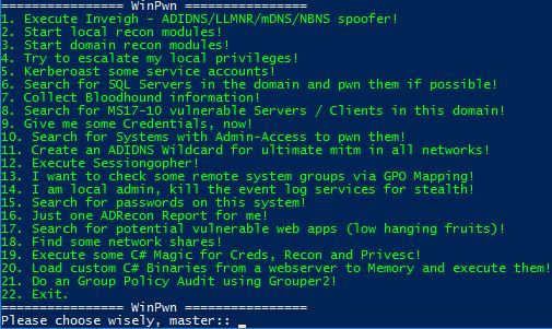 WinPwn - Automation For Internal Windows Penetrationtest / AD-Security j.mp/2pGOyAc #Adsecurity #AmsiBypass #Automation #Scanner
