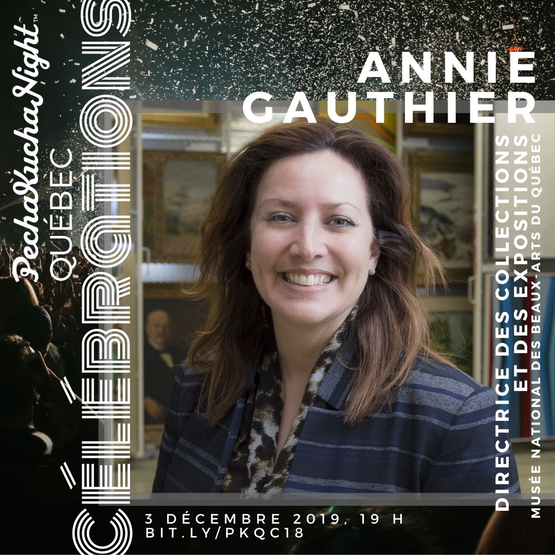 Annie Gauthier, directrice des collections et des expositions au <a href="/mnbaq/">Musée national des beaux-arts du Québec</a> sera des nôtres au #PKQC Célébrations au Tequila Lounge. Ne ratez pas l'occasion d'en savoir plus sur son exceptionnel travail en réservant dès maintenant votre place pour 5$. bit.ly/pkqc18