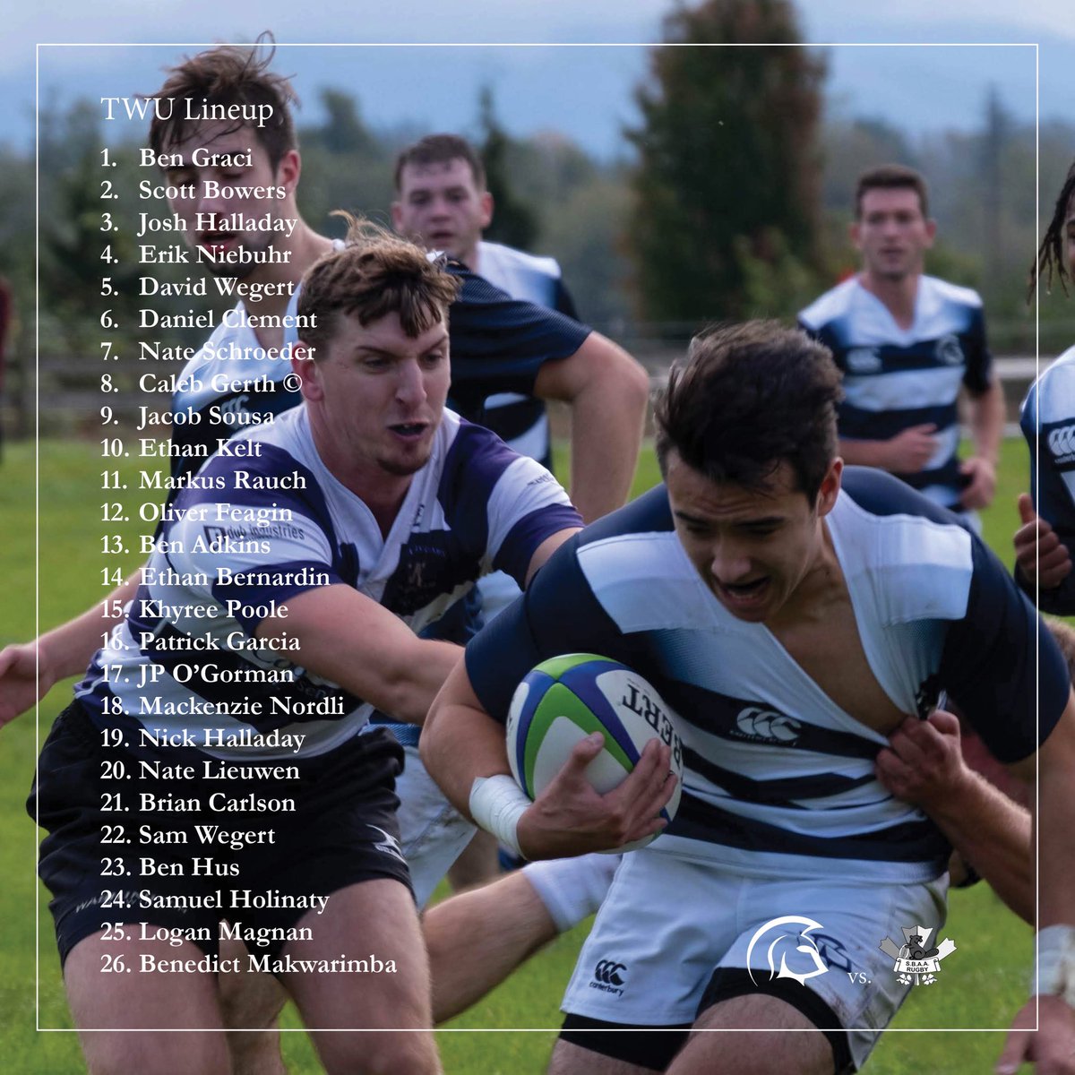 MRUG | Here’s our lineup for tonight’s <a href="/TWURugby/">TWU Spartans Rugby</a> game against <a href="/BeaversRugby/">Surrey Beavers Rugby</a>!

🕔 | 6:30pm
📍 | Sullivan Heights Park