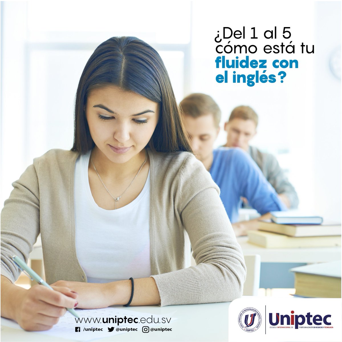 uniptec's tweet photo. Si es inferior a 3 entonces es momento de hacer algo al respecto.💪🤓 Nuestro método innovador fue creado precisamente para brindarte las herramientas que necesitas para el éxito.

Aprende inglés como nunca antes. Solicita más información aquí: https://t.co/KlqVA7vf6t https://t.co/dzUZeGmsM6