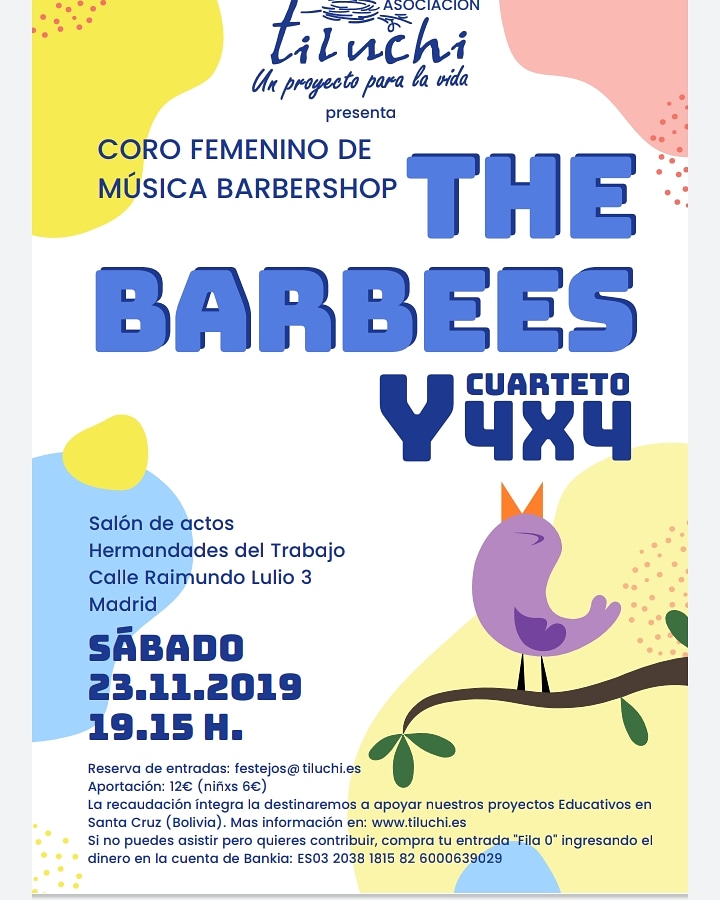 BarbeesMadrid's tweet photo. Tomorrow we sing our first concert of the season. Do you already have the tickets? Do not miss it! We share the stage with the great
@ 4x4Quartet #Tiluchi #thebarbees #barbershopmusic #barbershopsingers #singers #singers #coro #choir #concert #concert #Madrid https://t.co/cqKTHBSszX