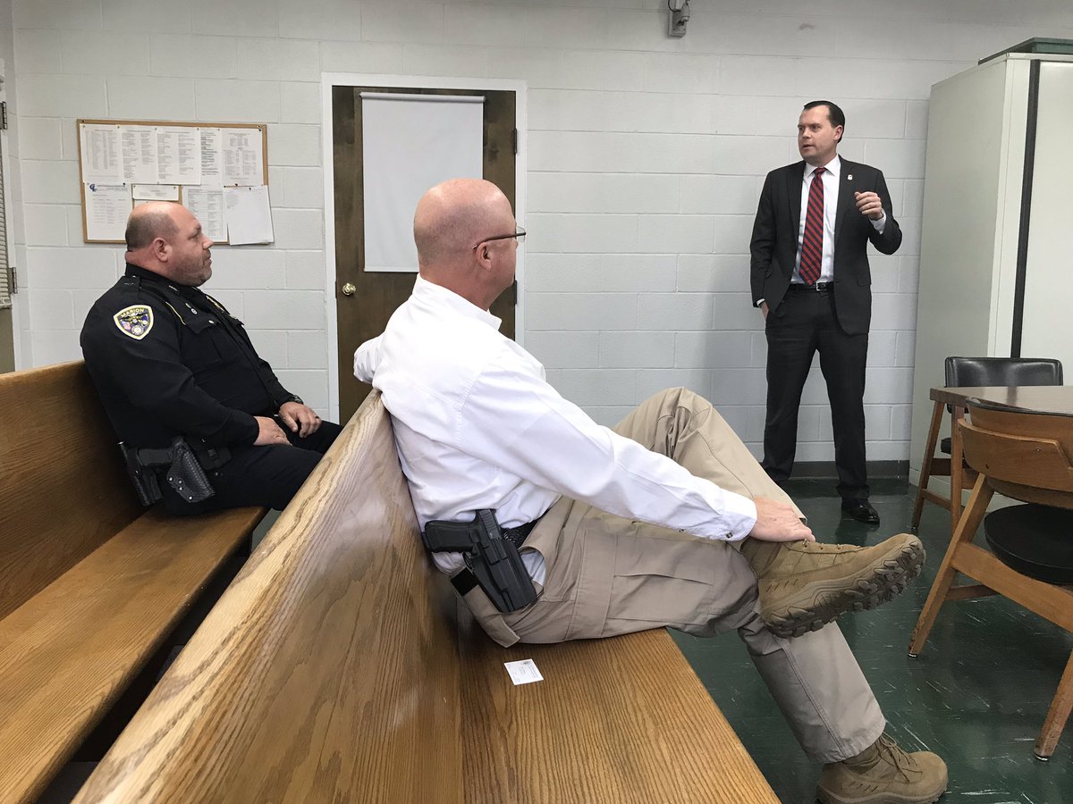 WDKYnews's tweet photo. Wrapping up law enforcement meetings in Crittenden Co. with Sheriff Agent & Marion PD, marking the 53rd county visit of the 53-county district we serve.This isn’t happy talk. It hasn’t been happy talk. The Feds will be BETTER partners in protecting Kentuckians. #all53counties https://t.co/e0CiSwQ0Go