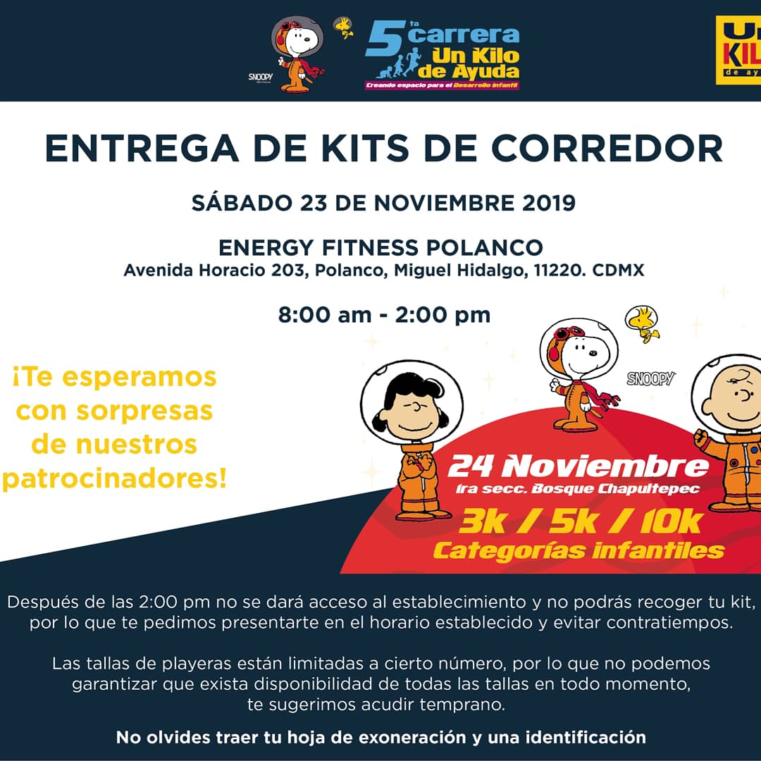 eximmx's tweet photo. ¡No olviden recoger sus kits de corredores mañana en el Energy Fitness México! Ponte la playera y corramos juntos. Te esperamos este Domingo24 en el Bosque de Chapultepec, 1a sección 
#carrera #running #run #runner #race #correr #deporte
#runners #snoopy #charliebrown #peanuts https://t.co/A0onAAdku0