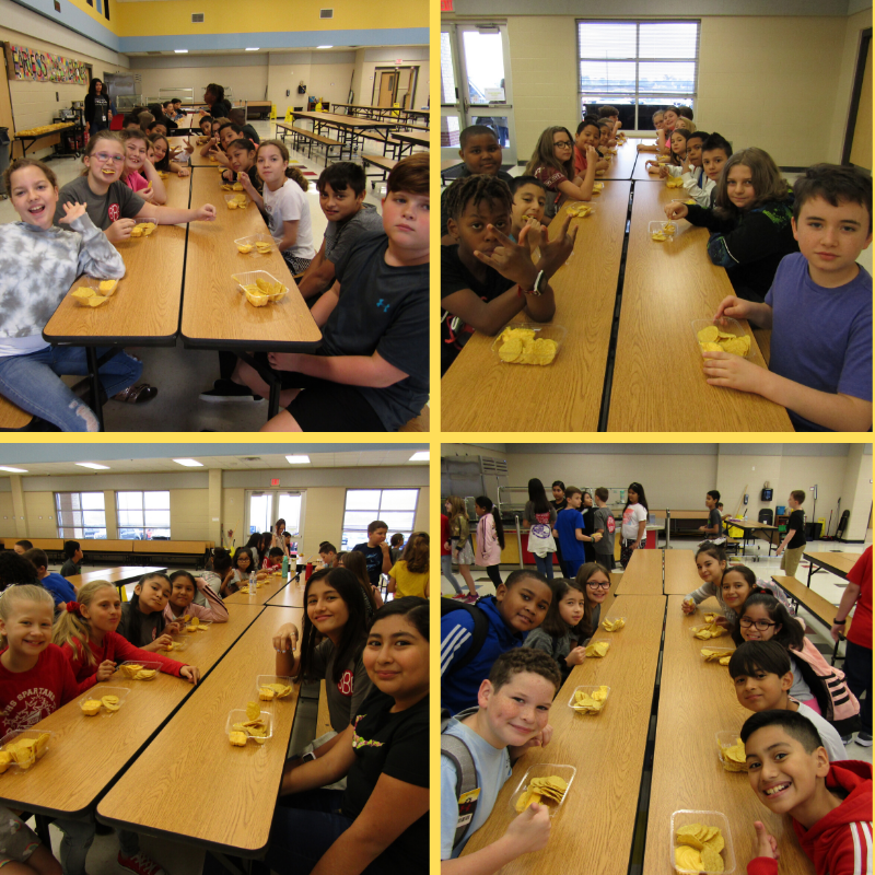 Congratulations to our 3rd, 4th, and 5th grade students that reached their +10 goals. They received a nacho party today. #BBES_Bulldogs #NCISD