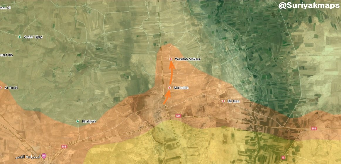 Suriyakmaps's tweet photo. #Raqqa: #SDF/#SAA captured Ma'rudah &amp; Wasitah Maksur villages.
#PeaceSpringOperation
Map: [ https://t.co/SfFmDevZIP ] https://t.co/6SIuaNDk15