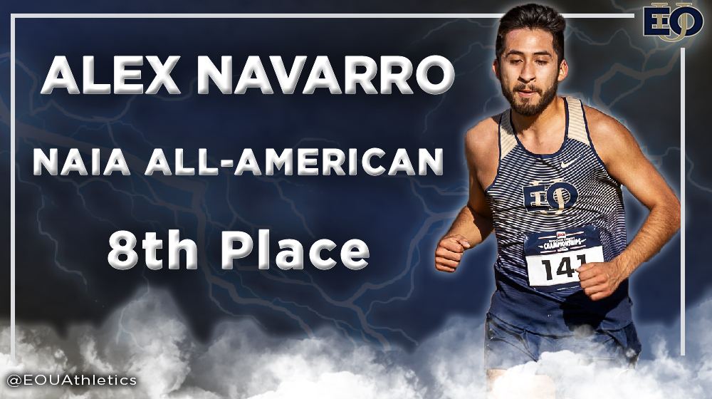 EOUAthletics's tweet photo. CONGRATULATIONS to senior Alex Navarro, who finishes his #EOUmxc career as an ALL-AMERICAN!! 🏅

Navarro took 8th place at the NAIA Championships today, finishing in 25:07. The finish is the highest for EOU since 2014!

#TheEasternWay https://t.co/Ib0sf3mVPD