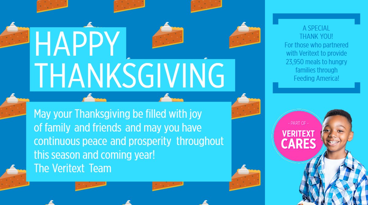 Happy Thanksgiving from Veritext!