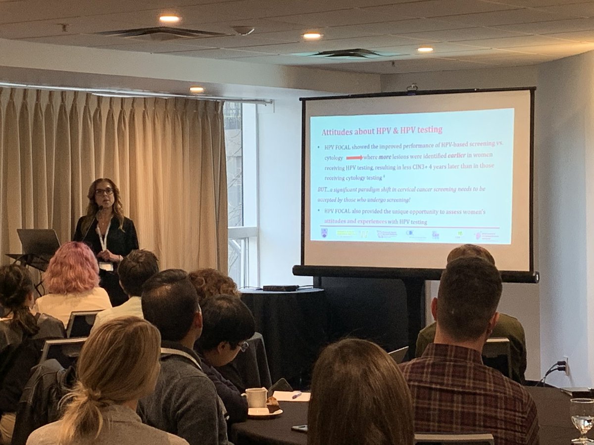 jdsimkin04's tweet photo. A packed room at HPV and ME session #BCCancerSummit - Laurie Smith talking about HPV FOCAL trial, Attitudes around HPV and HPV testing and more! @HPV_research @gina_ginao @womensresearch https://t.co/WvBfmz2E20