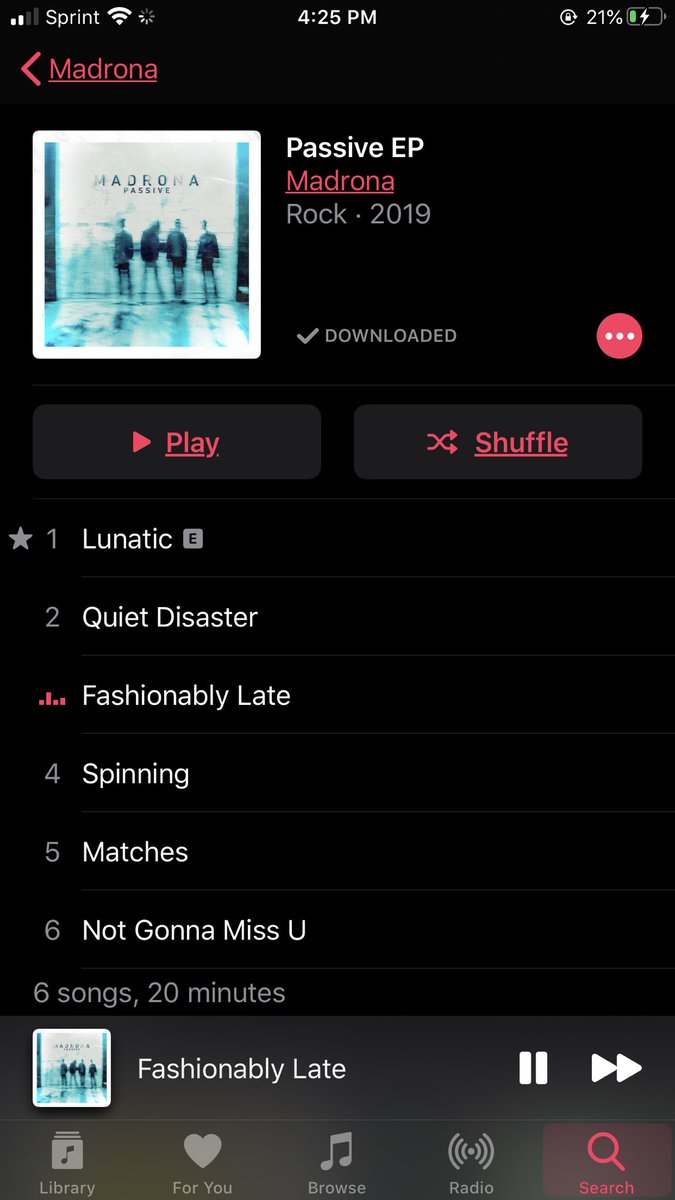 Go listen to <a href="/MADRONABAND/">MADRONA</a> <a href="/DavidSouthern_/">David Southern</a> new album! Fashionably late is my fave ♥️😭 so proud of this dude and his band! Can’t wait for more. #madronaband #passiveEp