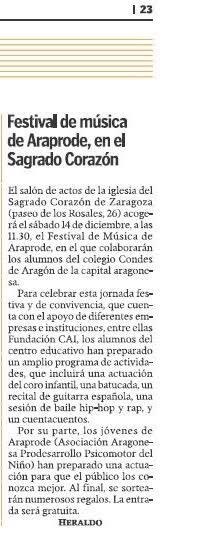 colegiocondes's tweet photo. El próximo día 14 de diciembre, se celebrará el Music festival de nuestros amigos de #araprode Allí, entre muchas otras actividades, podréis disfrutar de la actuación de nuestros Coro. ¡Os esperamos! #ColeCondes #CoroEscolar https://t.co/0BGbwlitOa